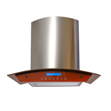 Heat cleam chimney hood with glass panel